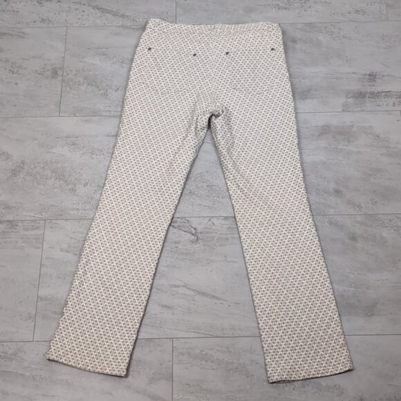 3/$20 LouLou Diamond Straight Leg Pants Stretch Patterned Textured Neutral - Picture 5 of 8
